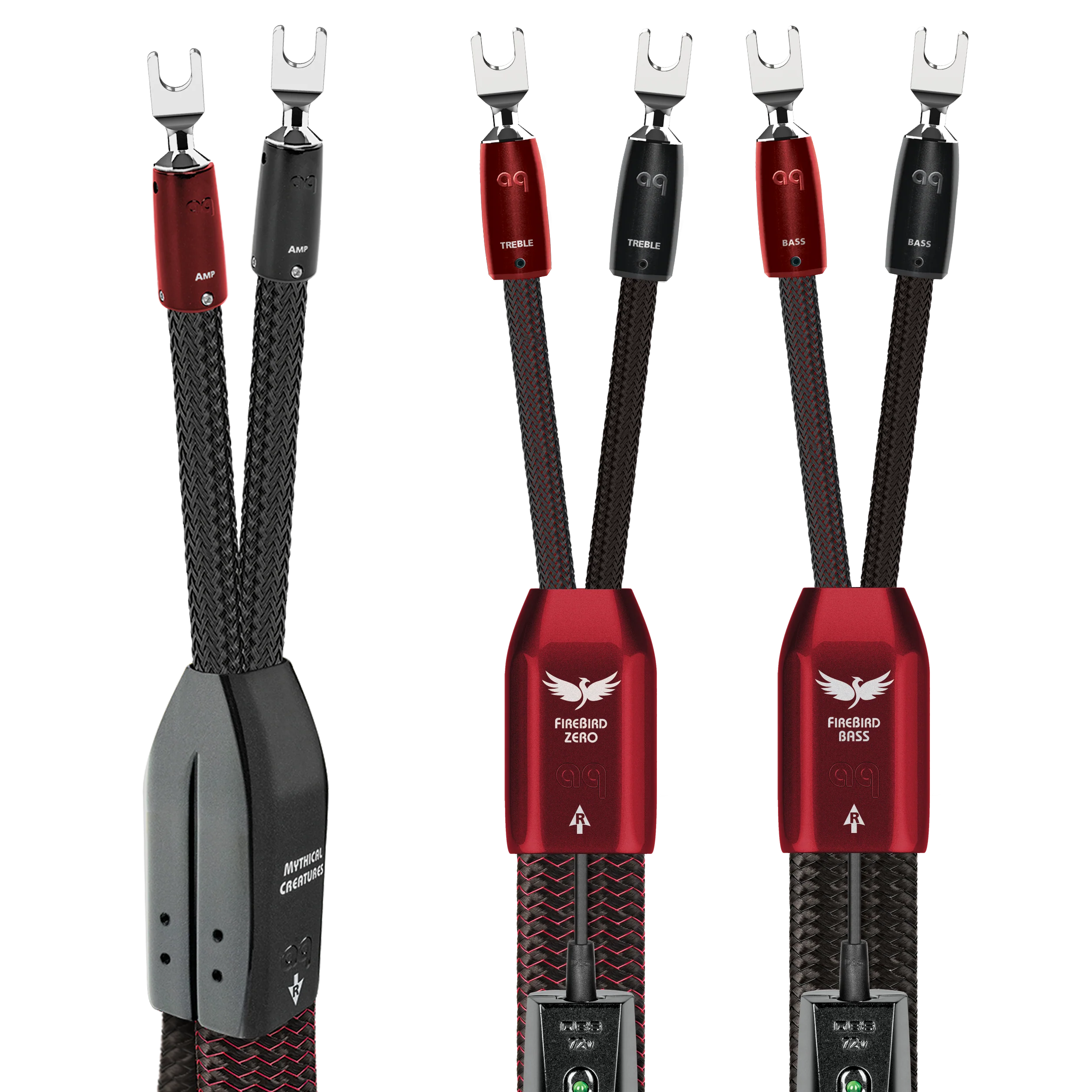 AudioQuest FireBird BiWire COMBO Speaker Cable w/ ZERO for Treble + BASS for Bass