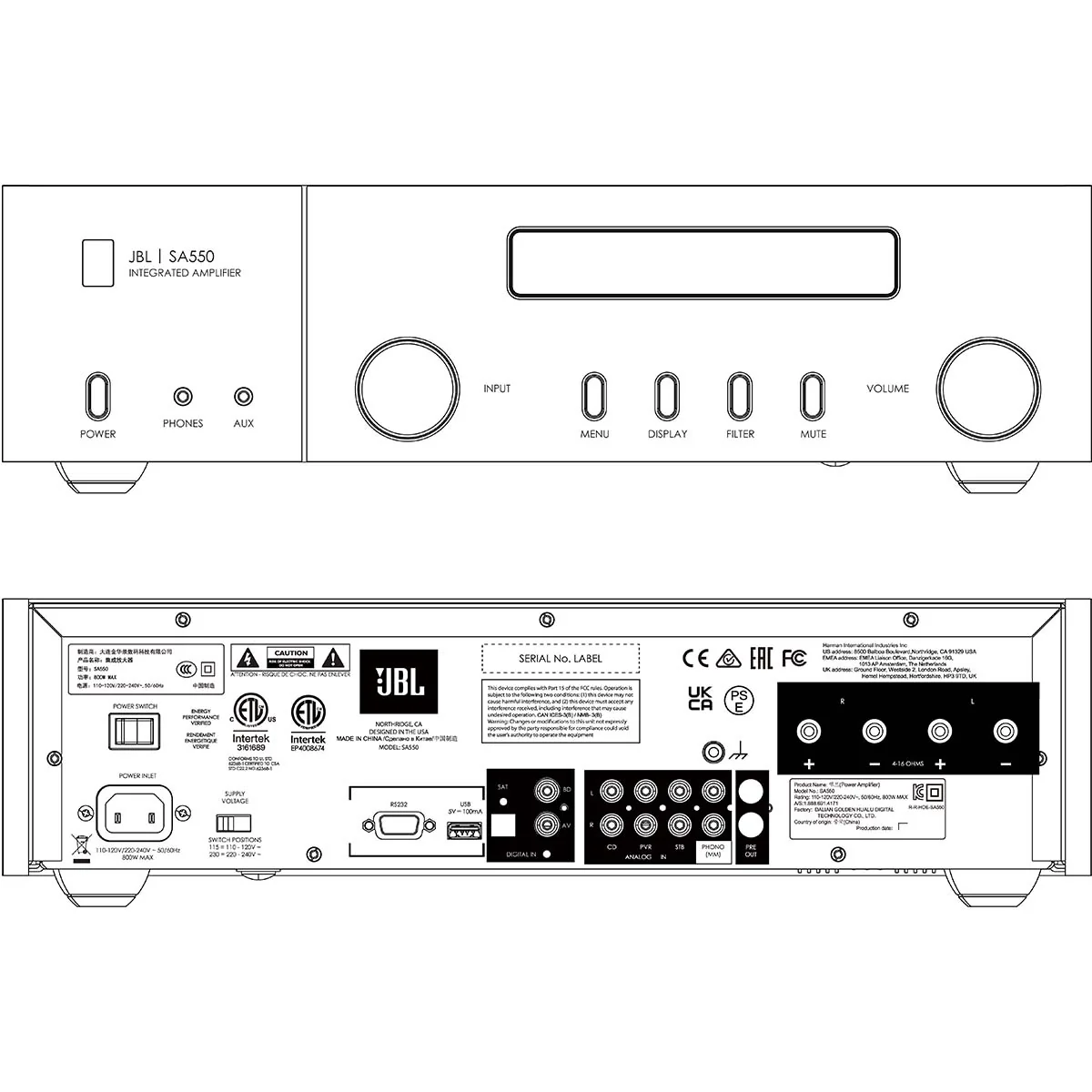 JBL SA550 Integrated Amplifier - Image 6