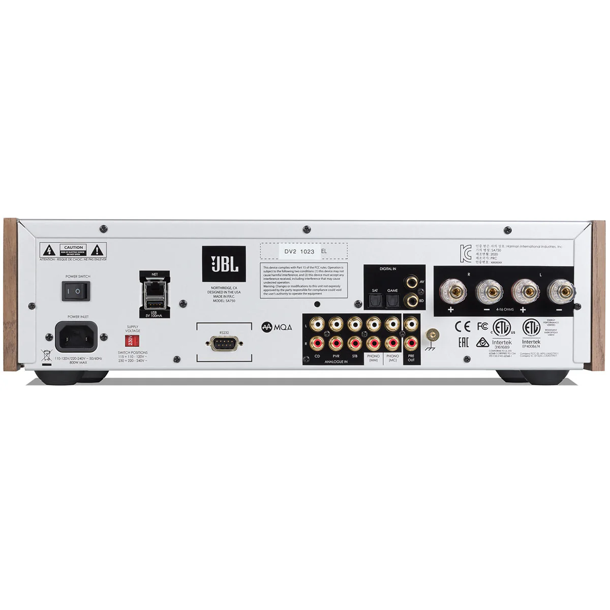 JBL SA750 Streaming Integrated Stereo Amplifier - Walnut - Image 3
