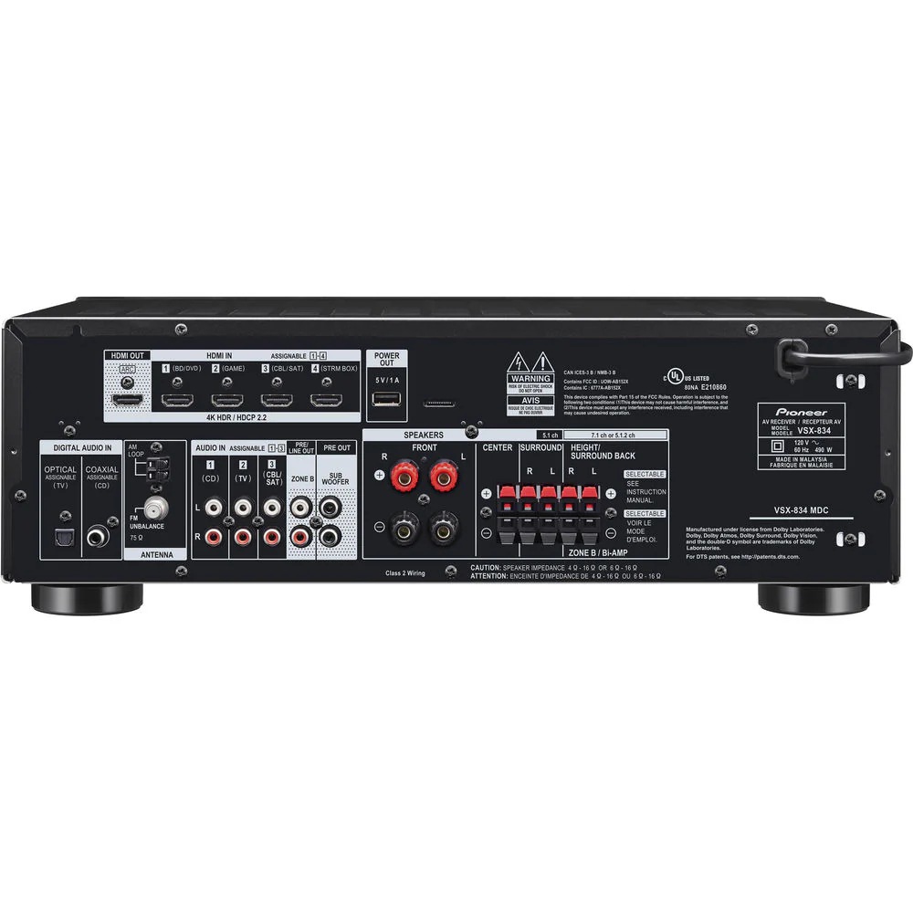 Pioneer VSX-834 7.2 Channel AV Receiver - Image 2