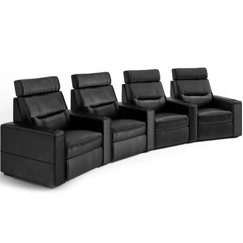 Salamander Designs TC3 Curved 4 Seat Combination Theater Chair - Black - Image 2
