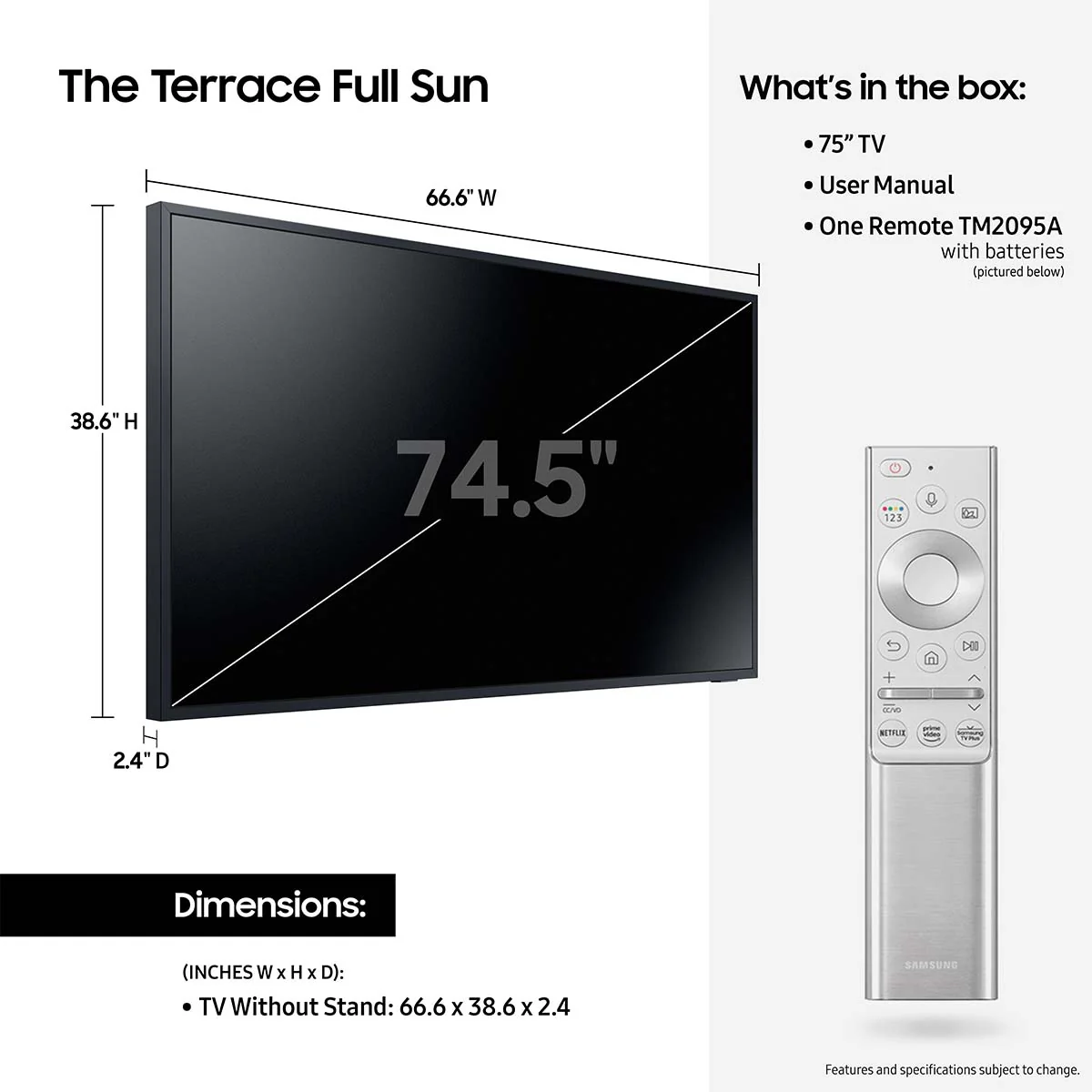 Samsung The Terrace Outdoor QLED 4K HDR Smart TV - Image 12